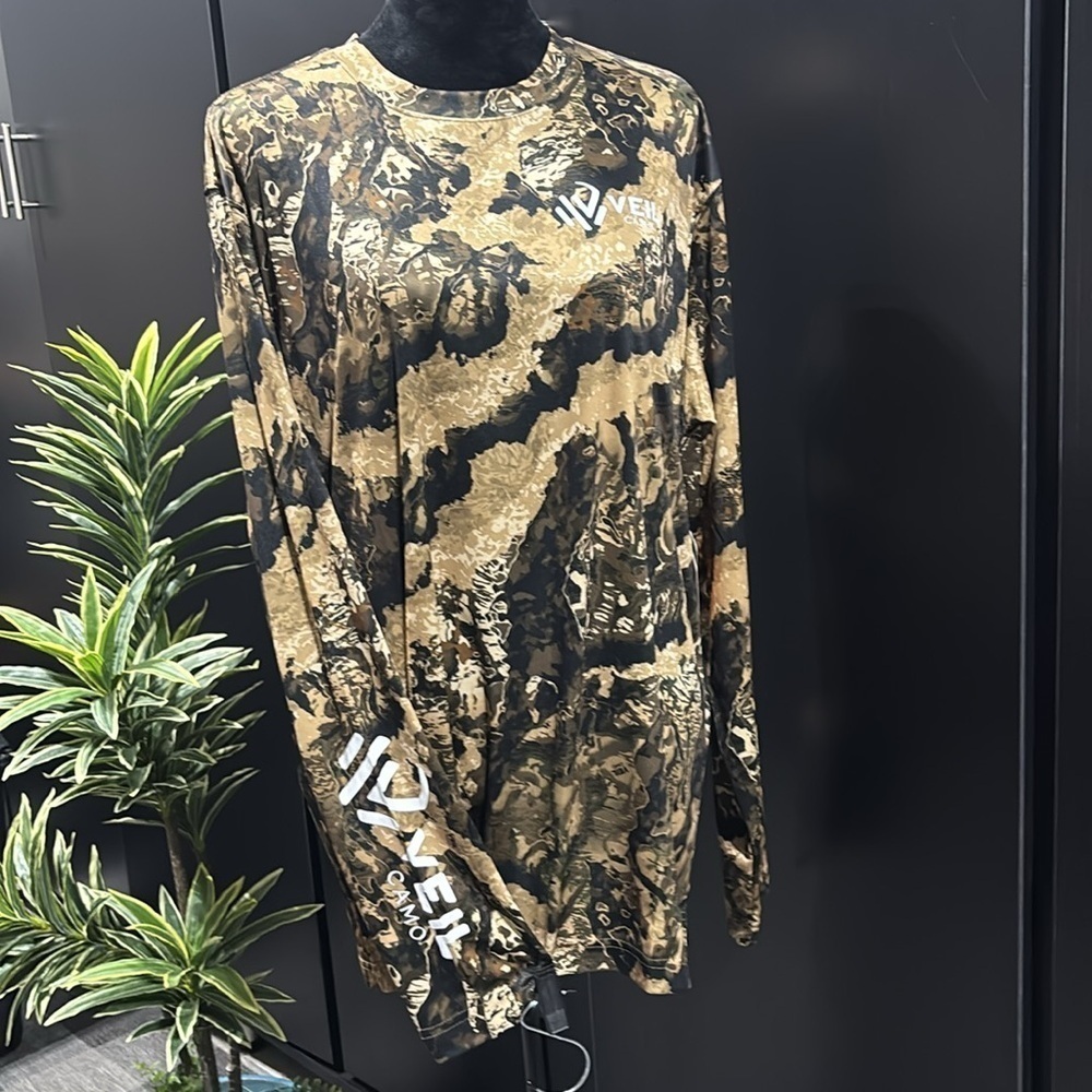 Veil Camo Whitetail/Black,Moisture Wicking, UPF 50 Performance Tee, Hunting,Camo